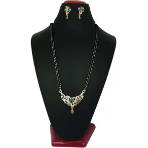 Generic Gold Brass Single Strand Mangalsutra for Women | Cubic Zirconia/American Diamond | 18 in | bqlr9_Mang_s_18 in