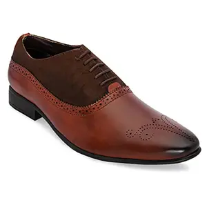 San Frissco Men Faux Leather Stocks Brown Formal Oxford Shoes
