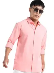 ALPHALEGS Men's Casual Shirt, Long Sleeve, Cotton Blend, Button-Down Collar, Regular Fit