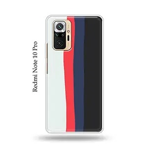 The Little Shop The Little Shop Designer Printed Soft Silicon Back Cover for Redmi Note 10 Pro (White&Red Rainbow)