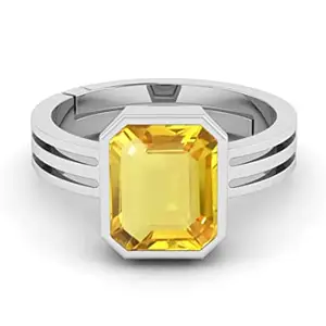 MBVGEMS YELLOW SAPPHIRE RING Pukhraj Gemstone Panchdhatu Ring Yellow Sapphire/Pukhraj Panchdhatu Ring (6.25 Ratti 5.30 Carat) For Men's/Women's