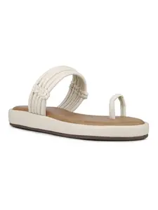 Inc.5 Womens Cream Casual Solid Round Toe Sandals