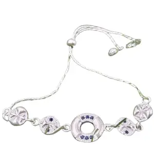 THEVELVETBOX Silver Ladies Bracelet, Adjustable Gift for Girls & Women