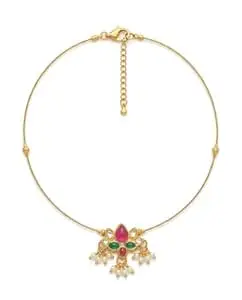 SHREE HOMESAGE Traditional Invisible Gold Plated Kundan Pendant Necklace | Traditional Indian Jewelry for Women & Girls