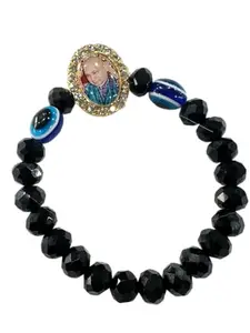 GURUJI BRACELET IN CRYSTAL WITH EVIL EYE/JAIGURUJI BRACELET SWAROOP FOR GURUJI SANGAT (LAVENDER)