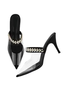 TRYME Transparent Ravishing Bellies Women's Fashion Pointed Stiletto Heel Pump Shoes for Party and Formal Occasions