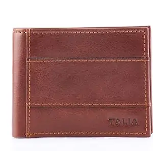 TALIA-Oxford Genuine Leather Slimfold Wallet with Coin Pocket