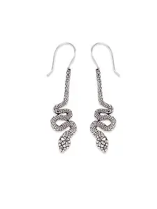 Serpent Trajectory Silver-Plated Brass Drop Earrings By Studio One Love