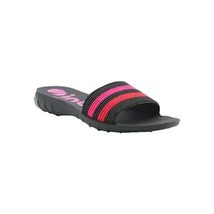 inblu Stylish Fashion Sandal/Slipper for Women | Comfortable | Lightweight | Anti Skid | Casual Office Footwear (3843_BLK+RED_39-FBA)