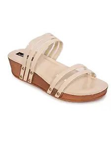 RIVERSUNWomen Beige Heels (FF-D-1093-Beige-41)