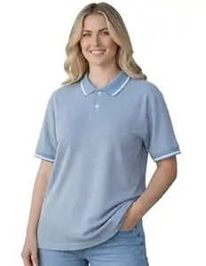 Mack Jonney Women’s Textured Polo T-Shirt | Half Sleeve Cotton Blend Top |Casual Collar Tee | Regular Fit-M7527