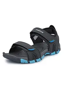 ABROS Men's ASLG0158 Sports Sandals -D.Grey/Turquoise-8UK