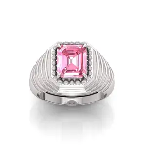 MBVGEMS 7.25 Ratti 6.00 Carat Pink Sapphire Ring PANCHDHATU Astrological Adjustable Ring Size 16-22 for Men and Women