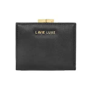 Lavie Zipper Frame PU Women's Casual Wear Wallet (Black, Small)