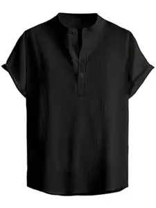 WIZOON Shirt for Man|Textured Cotton|Regular Fit|Half Sleeve| Comfortable Stylish|Men's Short Shirt