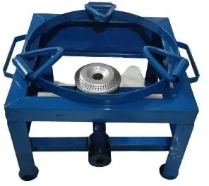 Generic Mild Steel Single Burner LPG Gas Stove Bhatti - Blue (12x12x8 RK)