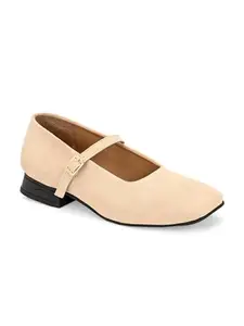 EL PASO Women Beige Faux Leather Casual Slip On Ballerinas EPW55206Beige_8