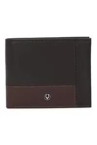 Allen Solly Men Brown Patterned Genuine Leather Wallet