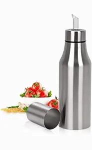 MYNAKSHA Oil Dispenser 1 Litre Steel Stainless, Cooking Oil Dispenser Bottle, Oil Container Steel with Nozzle, Dust & Leak Proof Oil Bottle for Kitchen, Oil Pot Pourer with Sharp Finish, Oil Cans