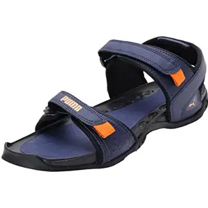 Puma Men's Rocky IDP Peacoat-Orange Popsicle-B Black Sandal-8 Kids UK (33983302)