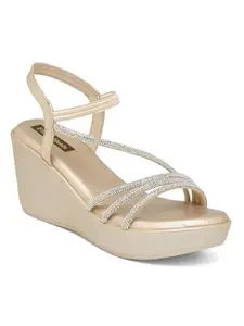 Flat n Heels Womens Gold Sandals FnH 890-GD