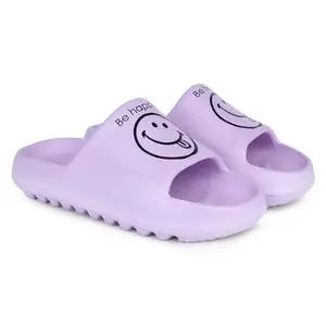 Pampy Angel Stylish Smiley Women's Flip Flops Slides Back Open Household Comfortable Slippers Purple,37 (Euro)