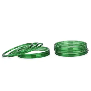 Colorful Fashion Bangle Set For Party, Wedding, Festival, Daily And Work Wear, Glass, Green, Pack Of 12 Bangles (Super_SeaGreen_12.cc_bang)