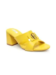 Elle Women's Yellow Heeled Sandal-8 Kids UK (EL-JS-Wn-37)