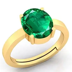 9.25 Ratti Panna (Emerald) Original Stone Adjustable Ring For Men And Women With Lab Certified A4