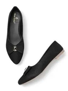 Marc Loire Women's Slip-On Embellished Flat Ballerina Shoes for Casual Wear, Party and Formal Occasions (Black, UK Footwear Size System, Adult, Women, Numeric, Medium, 6)