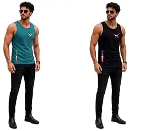 EARTH STAR Men's Cotton Tank Top T-Shirt | Sleeveless Gym Vest | Vest for Man Graphic Logo Print for Workout, Beach, Gym | Workout Sando | Gym Tshirts