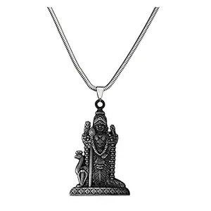 AFH South Indian Lord Murugan Kartikeya Tamil Om VEL Grey locket with Snake Chain Pendant