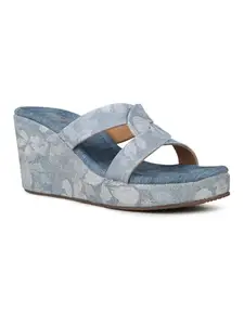 Inc.5 Womens Blue Casual Solid Round Toe Wedge Heels