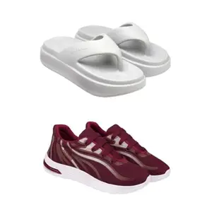 SPORTER Extra Soft Classic Casual wear with Ultra Soft Flexibility Technology flip-Flop Combo for Women's/Girl's(6108-2020) Multicolor