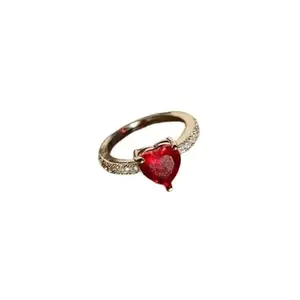 Zarkan 925 Hallmark Certified and Authentic Silver Blazing Red Heart Ring | Gifts for Loved ones, Gifts for Women and Girls | With Certificate of Authenticity