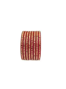 Golden Brass Bangles with Plastic Base(bracelet-9-24-Red)