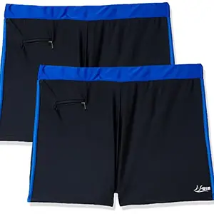 I-Swim Mens Costume Is-010 Size 3XL Black/Blue with Is-010 Size 3XL Black/Blue Pack of 2