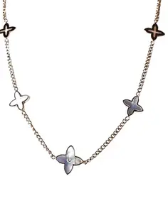 Blazeny Creations Stylish Clover Necklace, Gold, Anti-tarnish jewellery, Stainless Steel for Women (BLZ-NE-C-0137)