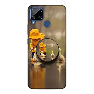 Screaming Ranngers Designer Printed Hard Matt Finish Mobile Case Back Cover with Mobile Holder for Realme C15 (Baby)