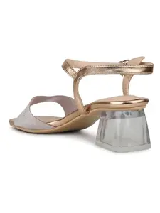 Inc.5 Womens Rose Gold Party Wear Solid Square Heels