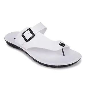 PU-SPM Men's Casual Daily Sandals and Floaters (White Size 5)