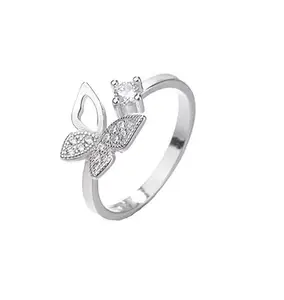 MYKI Velvet-like elegance Beautifully Crafted Hollow Wing Butterfly Cubic Adjustable for Women & Girls