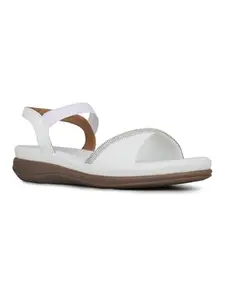 Inc.5 Womens White Solid Round Toe Party Wear Sandals
