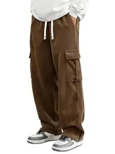 Samfor Pant for Men Casual Feel Cargo Joggers for Men – Cotton Loose Fit Utility Pants with 6 Pockets | Durable Outdoor & Hiking Trousers for man