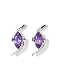 Gempro 925 Silver Certified Amethyst Gemstone Stud Earrings for Women