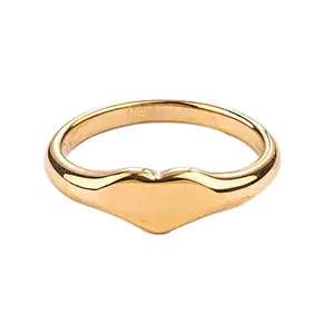 PALMONAS Sleek Heart Ring- 18k Gold Plated (Size - 8)