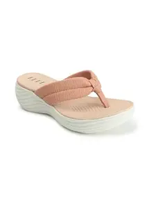 Elle Women's Comfortable and Stylish Sandal for Party Office UseI Daily Use,EL-ST-Wn-46 Pink Wedge 5 Kids UK