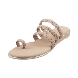 Mochi Women Beige Synthetic Sandals - EU/39 UK/6-32-133