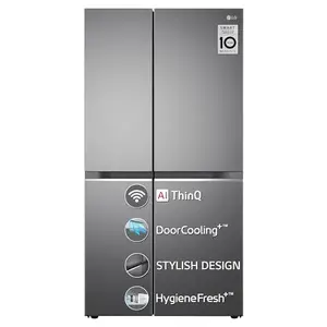 LG 655 L Frost Free Side by Side Refrigerator with Smart Inverter Compressor, AI ThinQ (Wi-Fi), Door Cooling+ & Hygiene Fresh+( GL-B257EPZX)
