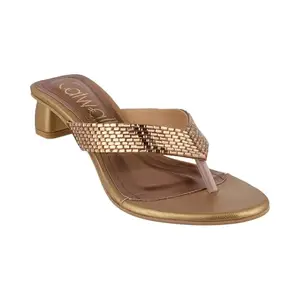 Catwalk Women Stylised Chunky Heels T-Straps 10930 (Copper-5)